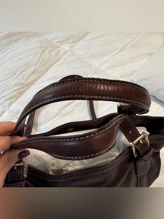 Gucci Dark Brown Leather shoulder bag with Green-Red Web and Gold GG - Picture 4 of 11